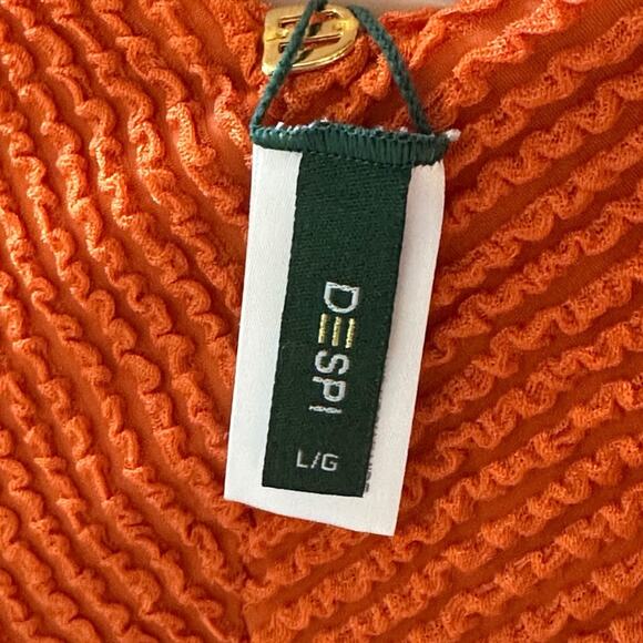 Despi Textured Burnt Orange Halter Underwire One Piece SZ L $198 - Picture 13 of 14